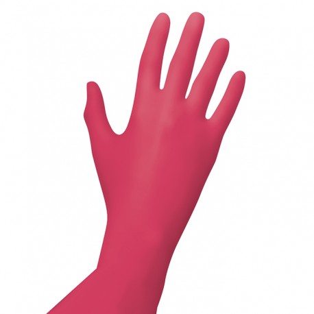 UNIGLOVES - Red Pearl Nitril U.-Handschuhe, unsteril, puderfrei (100 Stk.)