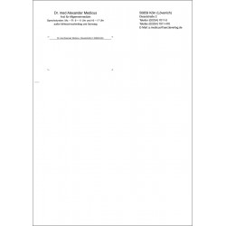 Briefbogen DIN A4, einseitig bedruckt, Layout 1